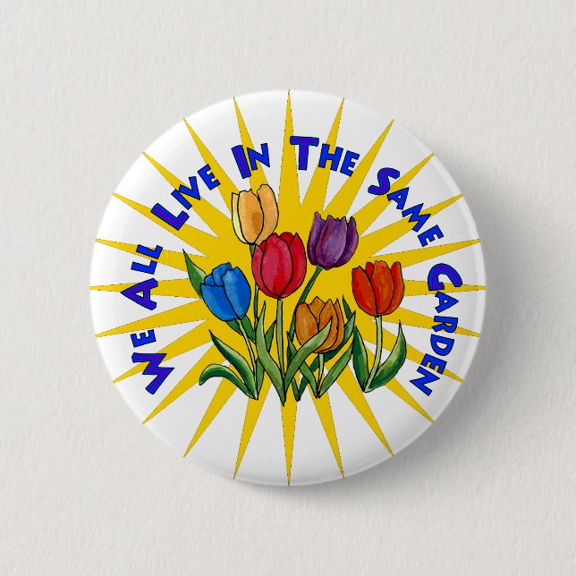 Live In Peace Garden 6 Cm Round Badge (Front)