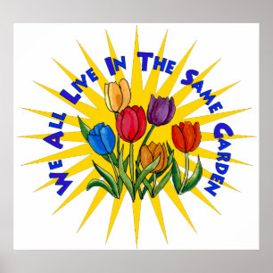 Live In Peace Garden Poster