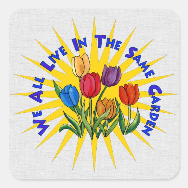Live In Peace Garden Square Sticker (Front)