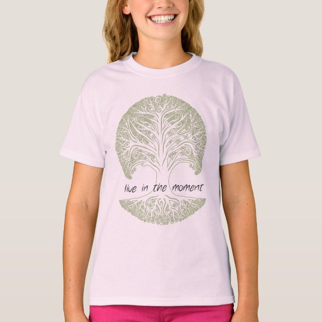 Live in the Moment Tree T-Shirt (Front)