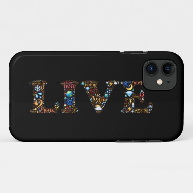 Live In The Present Inspirational Word Art  Case-Mate iPhone Case (Back (Horizontal))