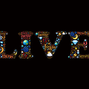 Live In The Present Inspirational Word Art  Poster