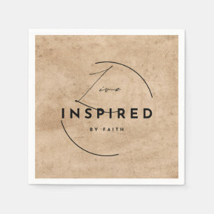 Live Inspired by Faith Minimalist Christian Napkin