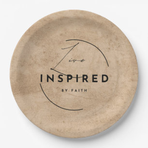 Live Inspired by Faith Minimalist Christian Paper Plate