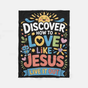 Live It Out Bible School Christian Camp Vbs 2025 Fleece Blanket
