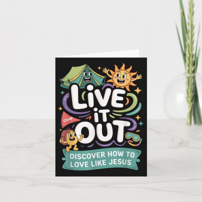 Live It Out Love Like Jesus Vbs 2025 Christian Cam Card (Front)
