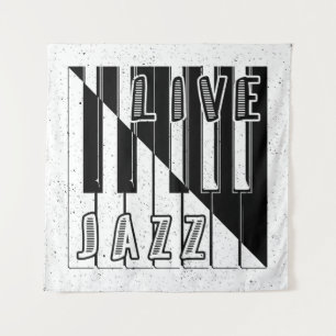 Live Jazz Calligraphy Illusion Logo Lettering with Tapestry