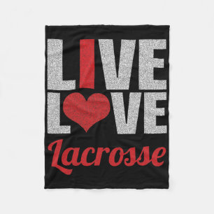 Live Lacrosse Love Lax Player Coach Goalie Stick H Fleece Blanket