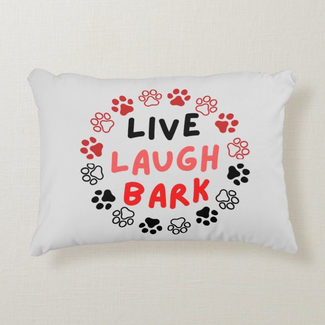 Live laugh bark offwhite BG Decorative Cushion (Front)