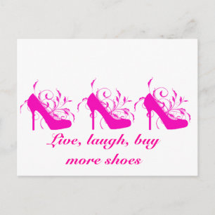 Live, Laugh, Buy More Shoes Postcard