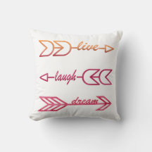 Live Laugh Dream Typography Throw Pillow
