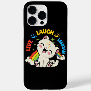 Live Laugh Lesbian Flag Rainbow Cat Pride Month Ki Case-Mate iPhone 14 Pro Max Case