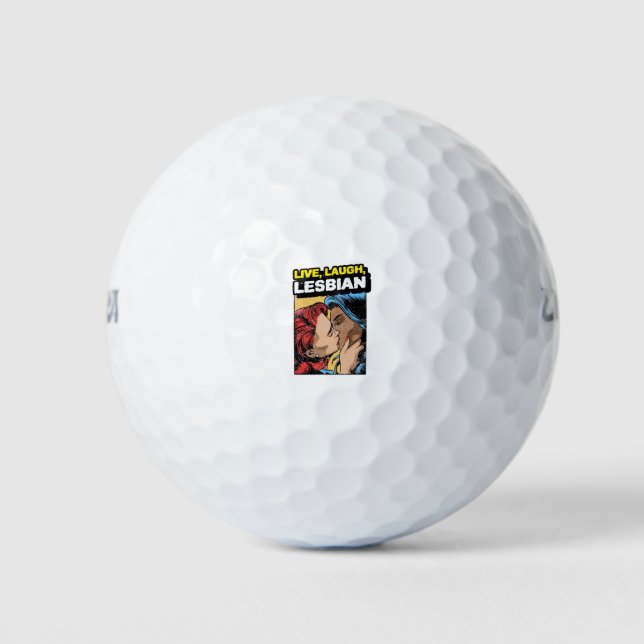 Live Laugh Lesbian Golf Balls (Front)