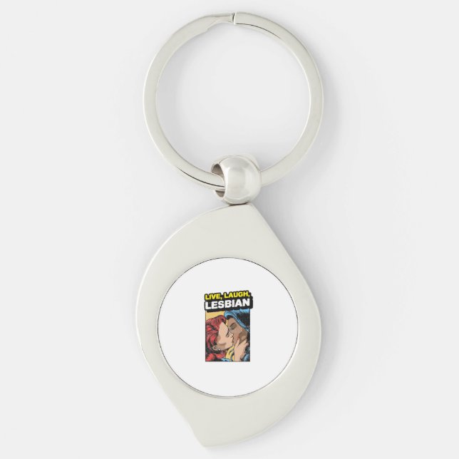 Live Laugh Lesbian Key Ring (Front)
