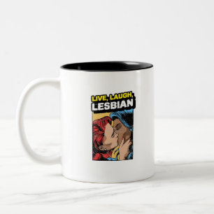 Live Laugh Lesbian Two-Tone Coffee Mug
