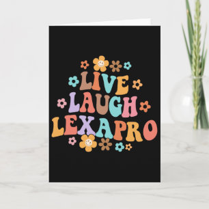 Live Laugh Lexapro Groovy Mental Health Therapist Card