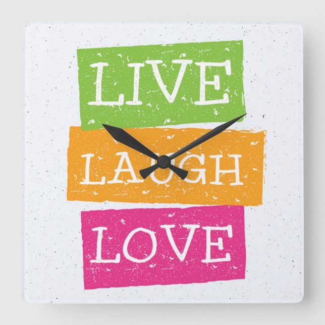 Live Laugh Love 2 Square Wall Clock (Front)