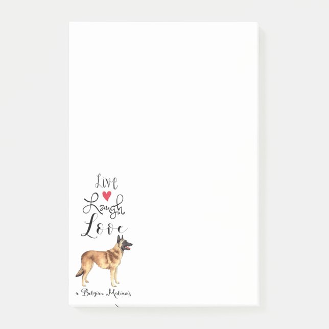 Live Laugh Love a Belgian Malinois Post-it Notes (Front)