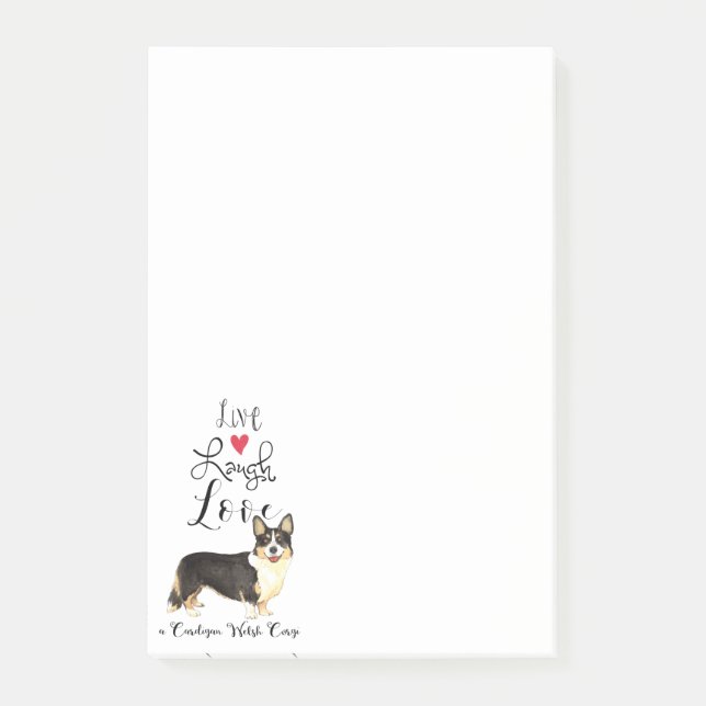 Live Laugh Love a Cardigan Welsh Corgi Post-it Notes (Front)