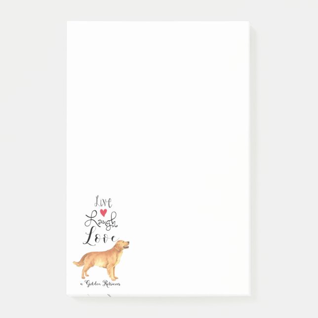 Live Laugh Love a Golden Retriever Post-it Notes (Front)
