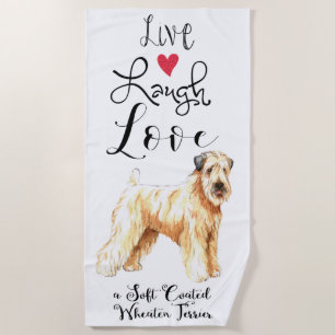 Live Laugh Love a Wheaten Beach Towel