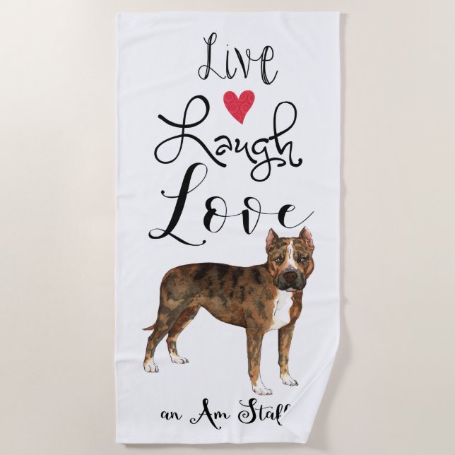 Live Laugh Love Am Staff Beach Towel (Front)