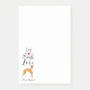 Live Laugh Love an Italian Greyhound Post-it Notes