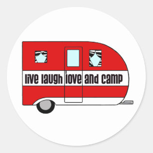 Live, Laugh, Love and Camp Classic Round Sticker