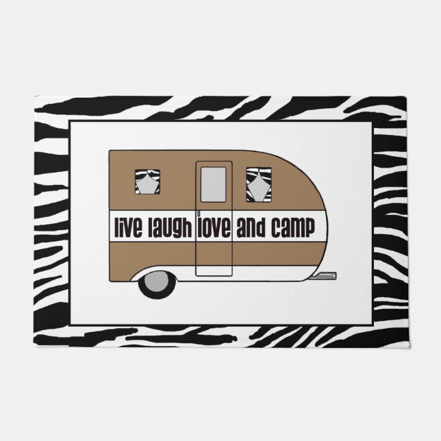 "Live, Laugh, Love and Camp"  Doormat (Front)