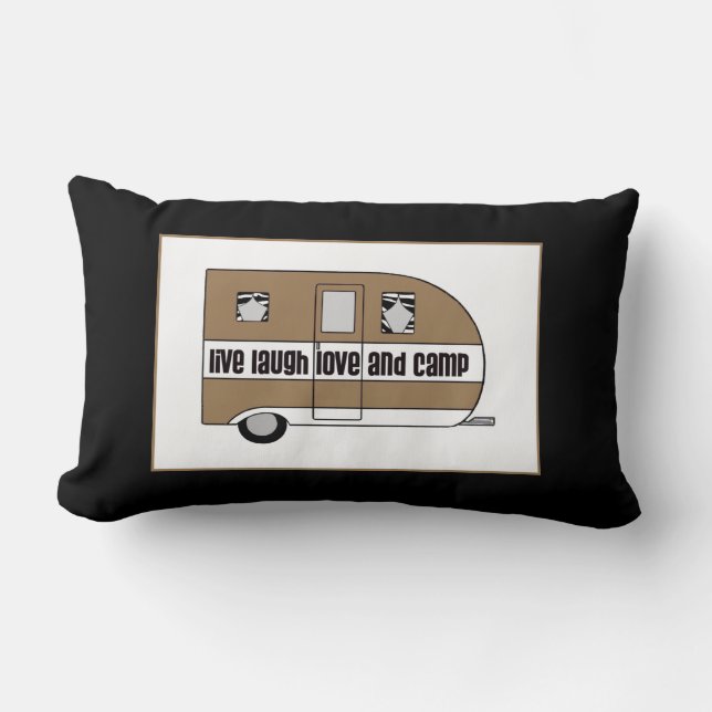 "Live, Laugh, Love and Camp" Lumbar Cushion (Front)