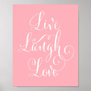 Live, Laugh, Love art print - pink