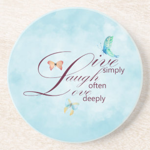 Live Laugh Love Butterflies Coaster
