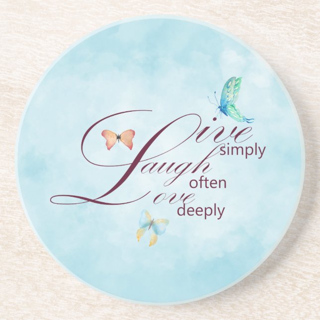 Live Laugh Love Butterflies    Coaster (Front)