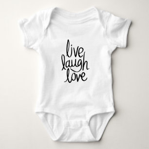 Live Laugh Love – Classic Inspirational Typography Baby Bodysuit