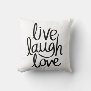 Live Laugh Love – Classic Inspirational Typography Cushion