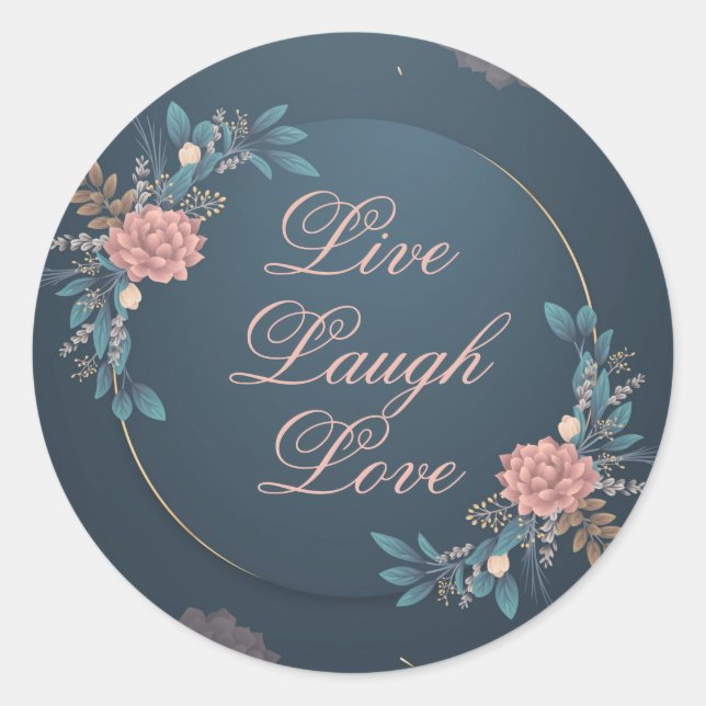 Live Laugh Love Classic Round Sticker (Front)