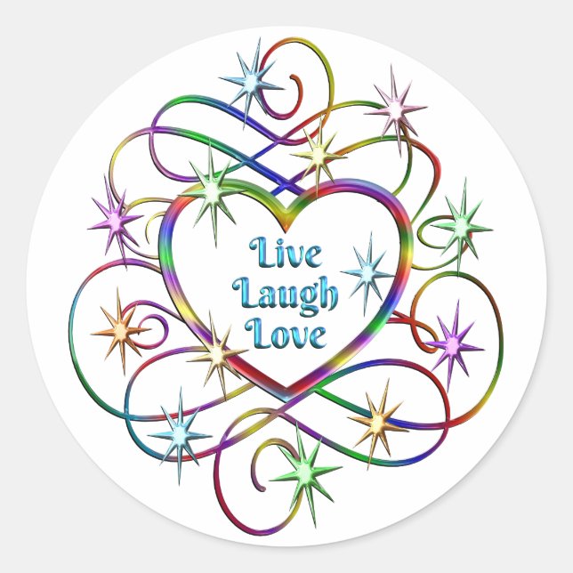 Live Laugh Love Classic Round Sticker (Front)