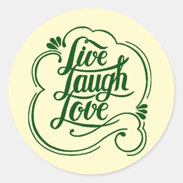 Live laugh love  classic round sticker (Front)