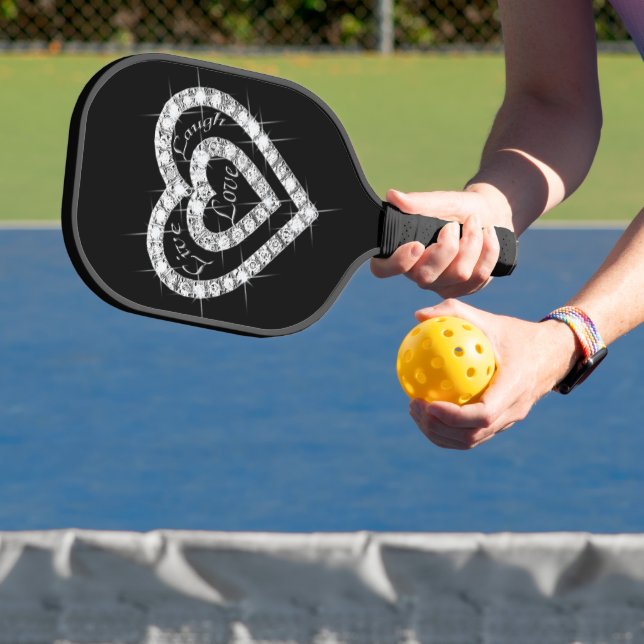 Live Laugh Love Diamond Heart Pickleball Paddle (Insitu)