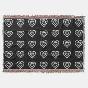 Live Laugh Love Diamond Hearts Throw Blanket