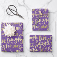 Live Laugh Love Faux Gold Lettering Pattern