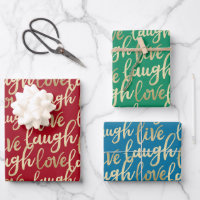 Live Laugh Love Faux Gold Lettering Pattern