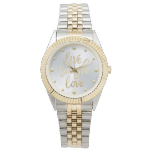 Live Laugh Love Faux Gold Lettering Watch