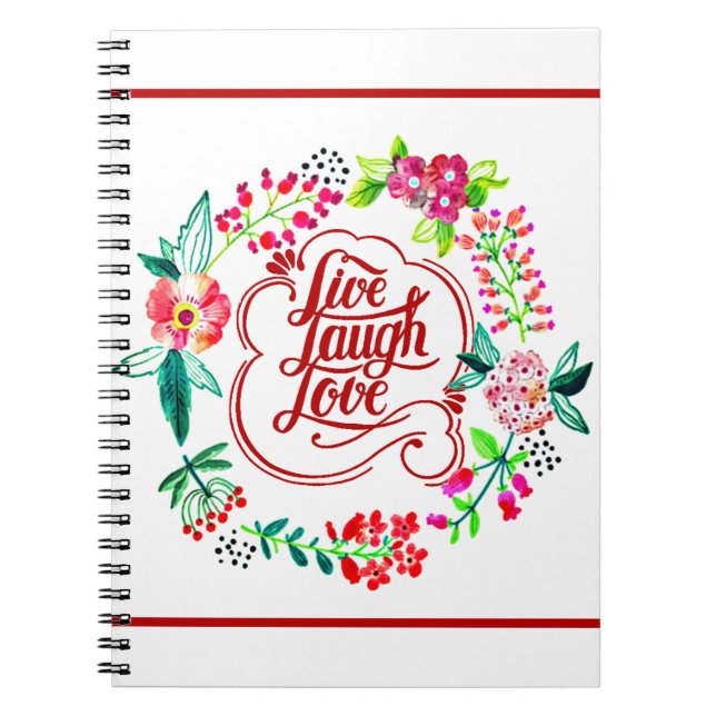 Live laugh love floral  notebook (Front)