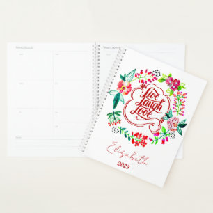 Live laugh love floral personalised planner