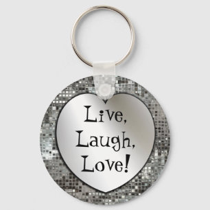 Live, Laugh, Love! Glitter Keychain