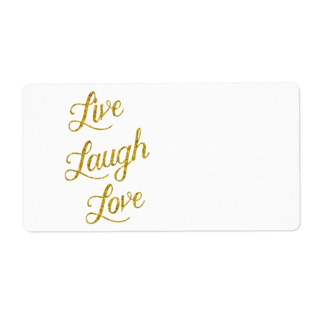 Live Laugh Love Gold Faux Glitter Metallic Sequins (Front)
