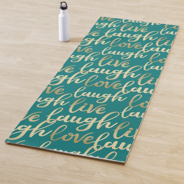 Live Laugh Love Gold Lettering Yoga Mat (In Situ)