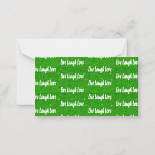 Live Laugh Love Green Positive Message Card