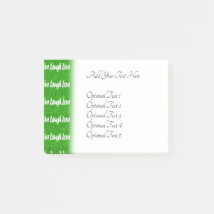 Live Laugh Love Green Positive Message Post-it Notes